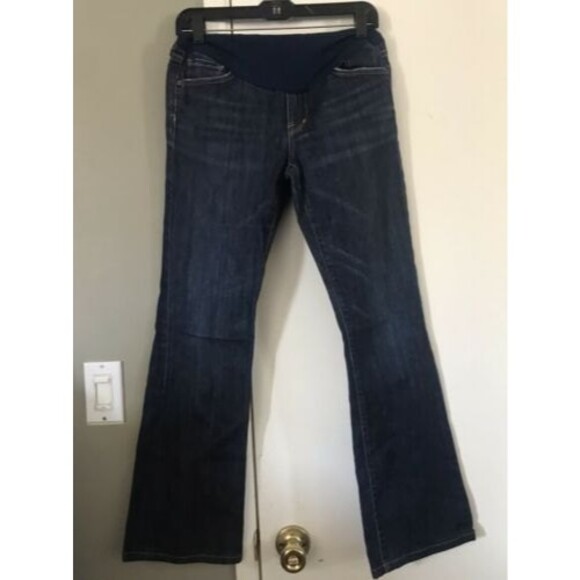 Mint CITIZENS OF HUMANITY MATERNITY Kelly Bootcut Dark Denim Belly Panel Sz 28 - Picture 1 of 6